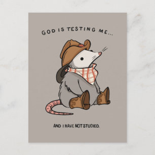 Gott prüft mich und ich habe nicht gelernt postkarte