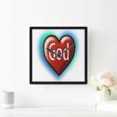 GOTT QUADRATISCHE WANDUHR (Zuhause)