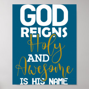Gott regiert heilig und erhaben ist Name Ostern Poster
