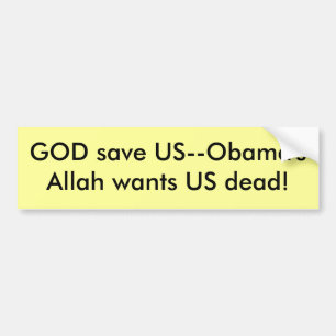 GOTT retten US--Obama'sAllah will US-Tote! Autoaufkleber