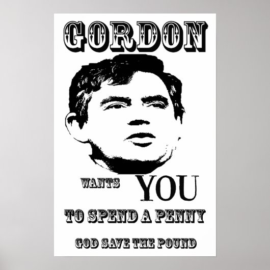 Gott Rettete das Pfund Gordon Brown Poster Print (Vorne)