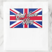 "Gott Rettete den König" auf der Britischen Flagge Rechteckiger Aufkleber (Tasche)