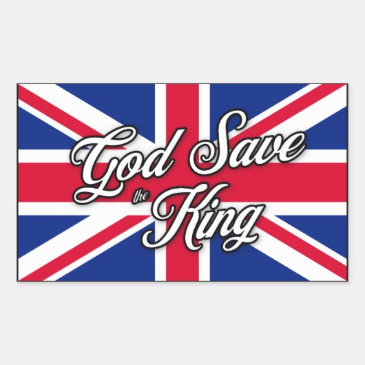 "Gott Rettete den König" auf der Britischen Flagge Rechteckiger Aufkleber (Vorderseite)