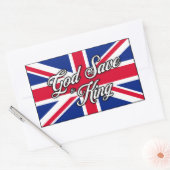 "Gott Rettete den König" auf der Britischen Flagge Rechteckiger Aufkleber (Umschlag)
