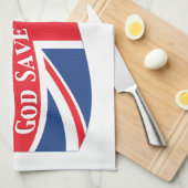 Gott Rettete den König mit Union Jack Geschirrtuch (Viertel Falte)