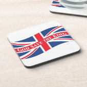 Gott Rettete den König mit Union Jack Getränkeuntersetzer (Linke Seite)