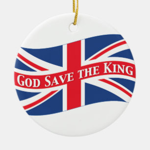 Gott Rettete den König mit Union Jack Keramik Ornament