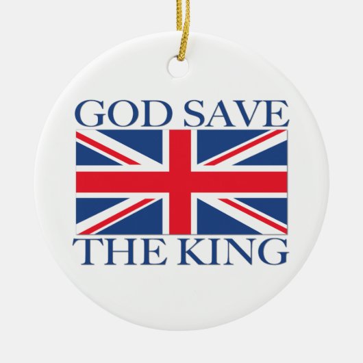 Gott Rettete den König mit Union Jack Keramik Ornament (Vorne)