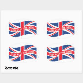 Gott Rettete den König mit Union Jack Ovaler Aufkleber (Blatt)