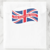 Gott Rettete den König mit Union Jack Ovaler Aufkleber (Tasche)