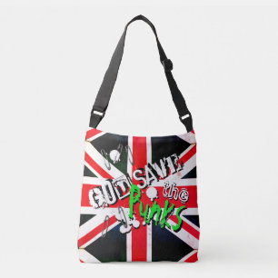 Gott Rettete den Punk's Not Dead Grunge Union Jack Tragetaschen Mit Langen Trägern