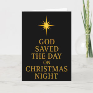Gott rettete den Tag Weihnachtsnacht Christlicher  Karte
