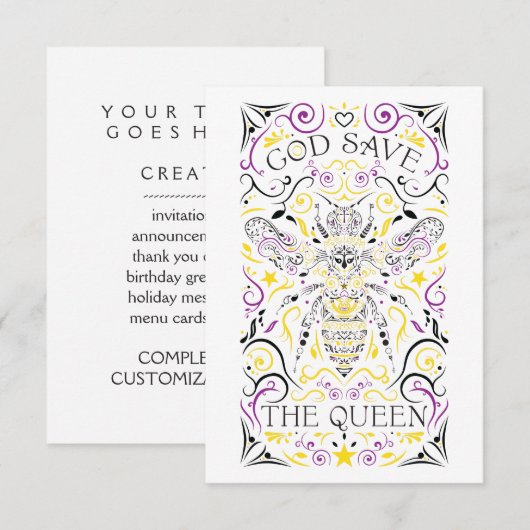Gott rettete die Königin Einladung (Vorne/Hinten)
