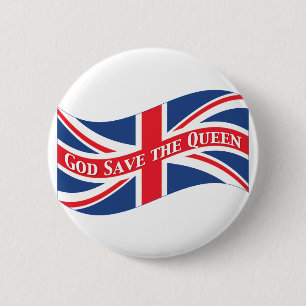 Gott Rettete die Königin mit Union Jack Button