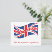 Gott Rettete die Königin mit Union Jack Einladung (Stehend Vorderseite)