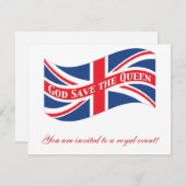 Gott Rettete die Königin mit Union Jack Einladung (Vorne/Hinten)