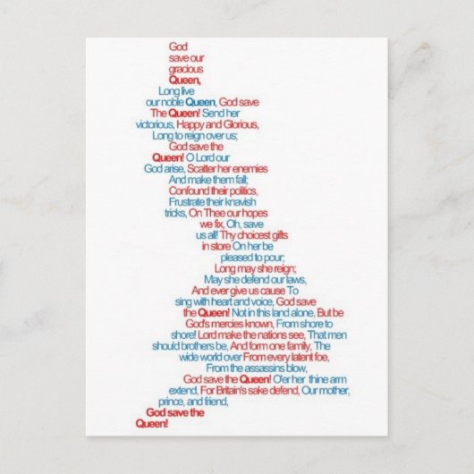 Gott Rettete die Königin Postkarte (Vorderseite)