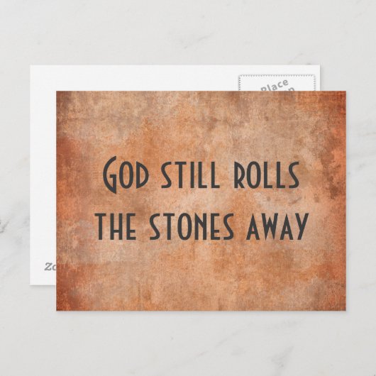 Gott rollt die Steine immer noch von Inspiration w Postkarte (Vorne/Hinten)