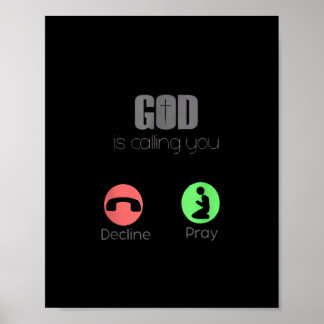Gott ruft dich zum Gebet Christlich Jesus Lov Poster
