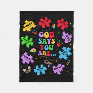 Gott sagt, du bist Autismus Christlich Jesus Bible Fleecedecke