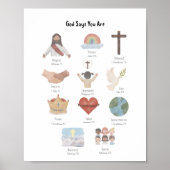 Gott sagt, du bist Christliche Kinder Affirmation  Poster (Vorne)