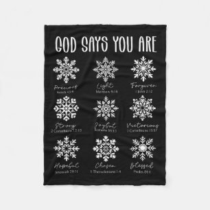 Gott sagt, du bist christlicher Schneeflockchen-We Fleecedecke