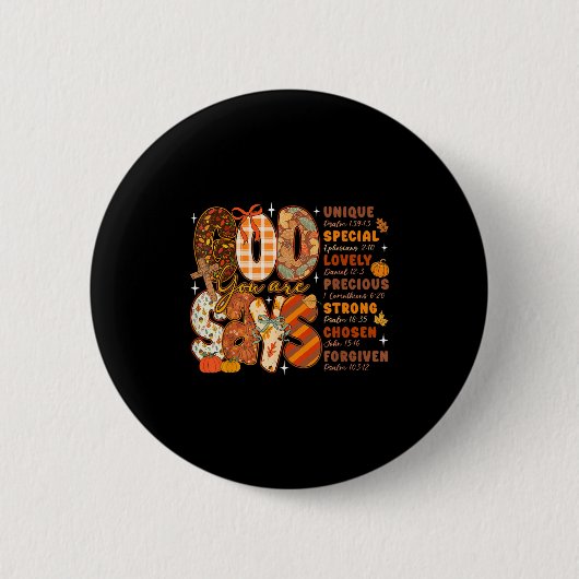 Gott sagt, du bist Fall Vibes Herbst Religiösen Ch Button (Vorderseite)