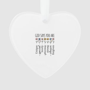 Gott sagt, du bist florales christliches Vektordes Ornament