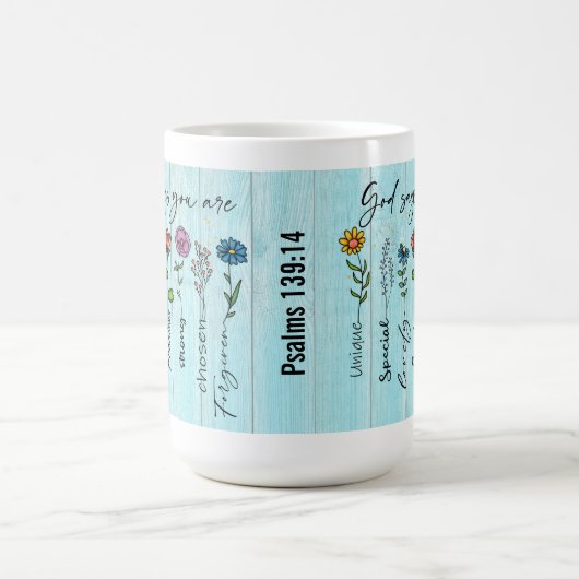 "Gott sagt, du bist.." Gewohnheitsbild Kaffeetasse (Mittel)