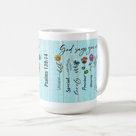 "Gott sagt, du bist.." Gewohnheitsbild Kaffeetasse (VorderseiteRechts)