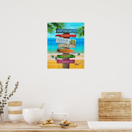 Gott sagt, du bist Turtle Poster (Küche)