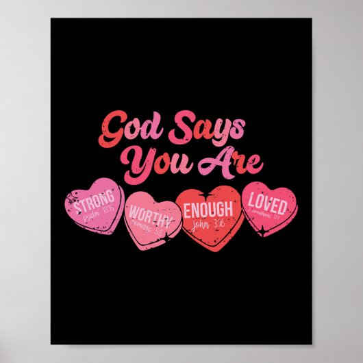 Gott sagt, du bist Valentinstag Poster (Vorne)