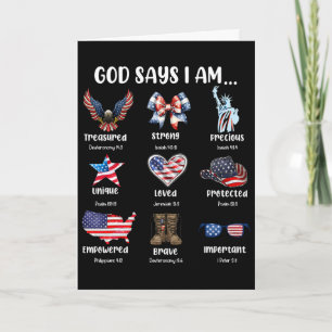 Gott sagt, ich bin 4. Juli Christlich Patriotisch Karte