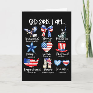 Gott sagt, ich bin 4. Juli Christlich Patriotisch  Karte