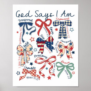 Gott sagt, ich bin 4. Juli Christlichen Jesus unab Poster