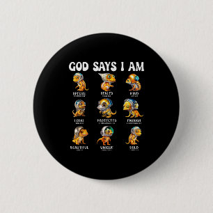 Gott sagt, ich bin Astronaut-Reptil-Schrift Bibel Button