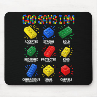 Gott sagt, ich bin Bausteine Christlicher Liebhabe Mousepad