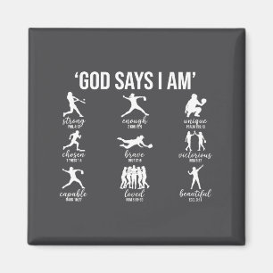 Gott sagt, ich bin Bibelvers religiös christlich S Magnet