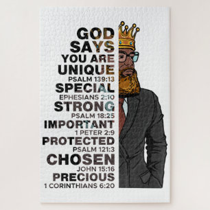 Gott sagt, ich bin Black King Melanin Man Bruh Bro Puzzle