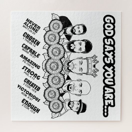 Gott sagt, ich bin Black King Melanin Man Bruh Bro Puzzle (Horizontal)