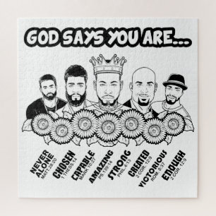 Gott sagt, ich bin Black King Melanin Man Bruh Bro Puzzle