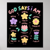 Gott sagt, ich bin Blume Lover Kids Girl Christlic Poster (Vorne)