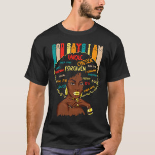 Gott sagt, ich bin Christlich Black Queen BHM BLM T-Shirt