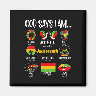 Gott sagt, ich bin Christlich Melanin Black Histor Magnet