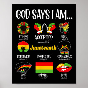 Gott sagt, ich bin Christlich Melanin Black Histor Poster