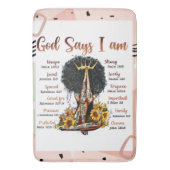 Gott sagt, ich bin Christlich Melanin Sista Black  Badematte (Vorderseite Vertikal)