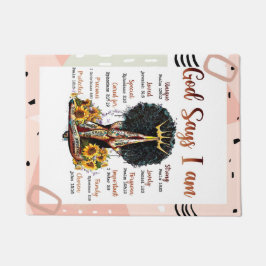 Gott sagt, ich bin Christlich Melanin Sista Black  Fußmatte