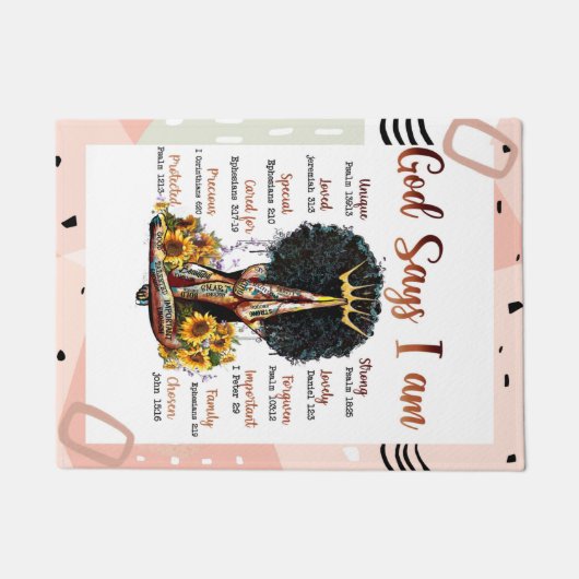 Gott sagt, ich bin Christlich Melanin Sista Black Fußmatte (Vorderseite)