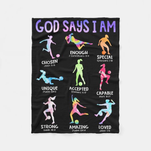 Gott sagt, ich bin Christliche Mädchen Teens Kinde Fleecedecke (Vorderseite)