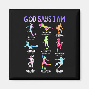 Gott sagt, ich bin Christliche Mädchen Teens Kinde Magnet
